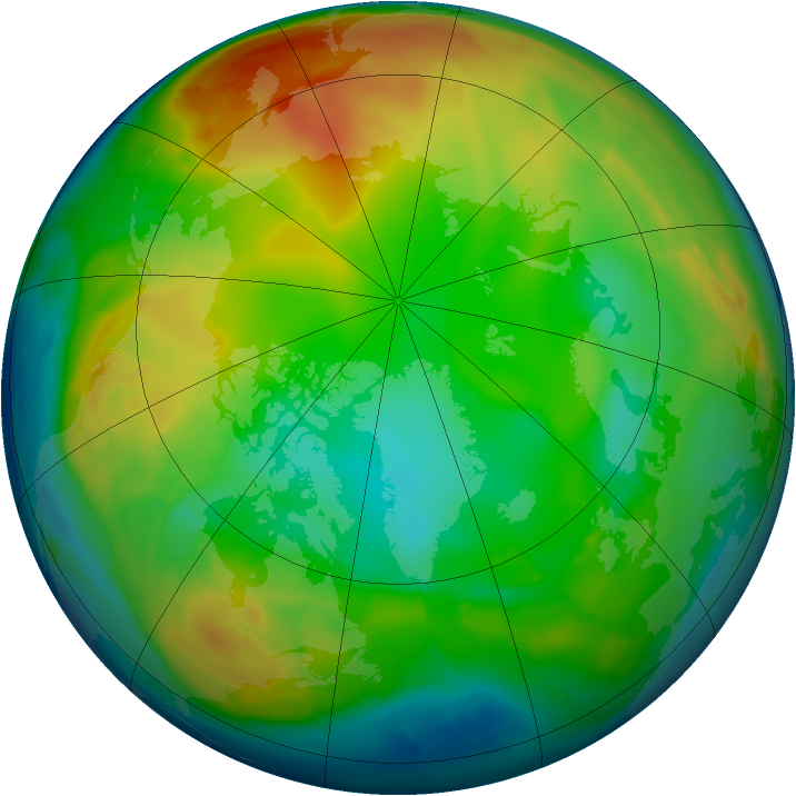 Arctic ozone map for 08 January 2011